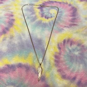 10K Rose Gold 18” Valentino Chain With Angel Wing Pendant